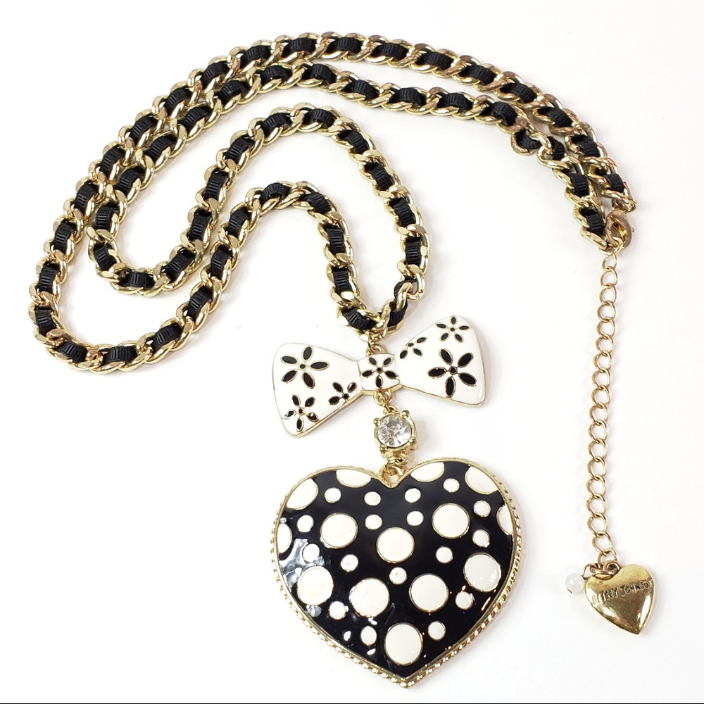Betsey Johnson Necklace Large Heart Pendant - Picture 4 of 8